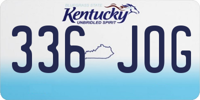 KY license plate 336JOG