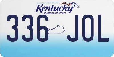 KY license plate 336JOL