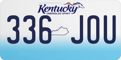 KY license plate 336JOU