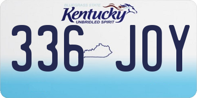 KY license plate 336JOY