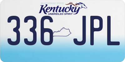 KY license plate 336JPL