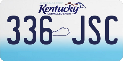 KY license plate 336JSC