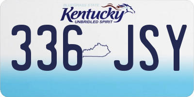 KY license plate 336JSY