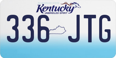KY license plate 336JTG
