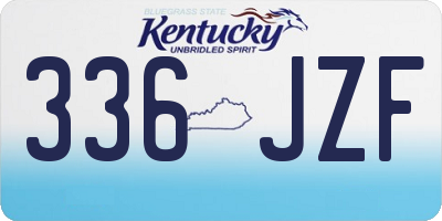 KY license plate 336JZF