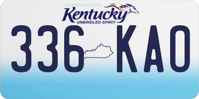 KY license plate 336KAO