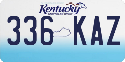 KY license plate 336KAZ