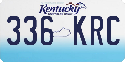 KY license plate 336KRC