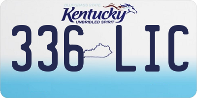 KY license plate 336LIC