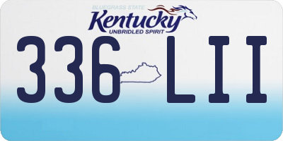 KY license plate 336LII