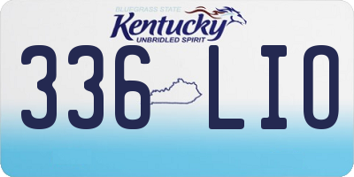 KY license plate 336LIO