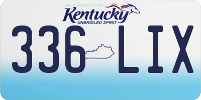KY license plate 336LIX