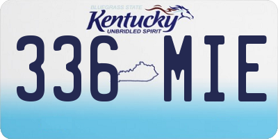 KY license plate 336MIE