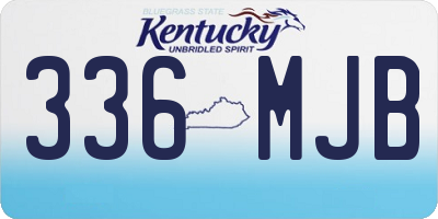 KY license plate 336MJB