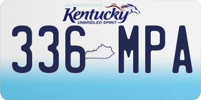 KY license plate 336MPA