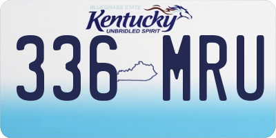 KY license plate 336MRU