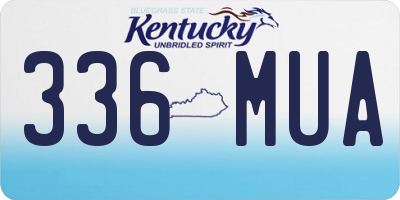 KY license plate 336MUA