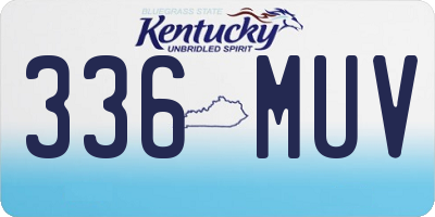 KY license plate 336MUV