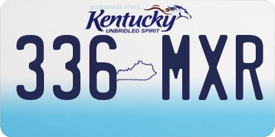 KY license plate 336MXR