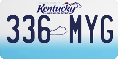 KY license plate 336MYG