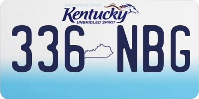 KY license plate 336NBG