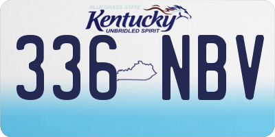 KY license plate 336NBV