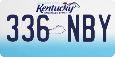 KY license plate 336NBY