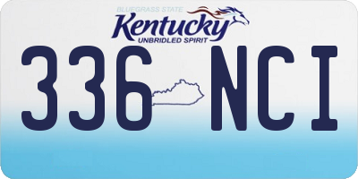 KY license plate 336NCI