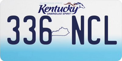 KY license plate 336NCL
