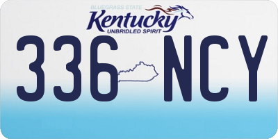 KY license plate 336NCY