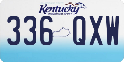 KY license plate 336QXW