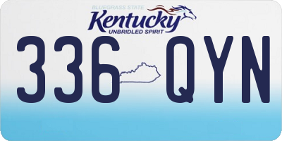 KY license plate 336QYN