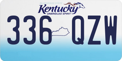 KY license plate 336QZW
