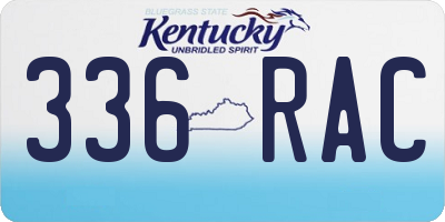 KY license plate 336RAC