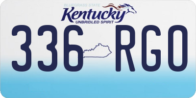 KY license plate 336RGO