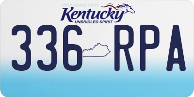 KY license plate 336RPA