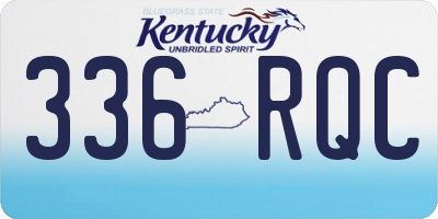 KY license plate 336RQC