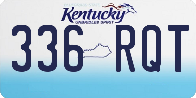 KY license plate 336RQT