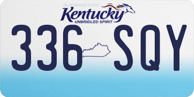 KY license plate 336SQY
