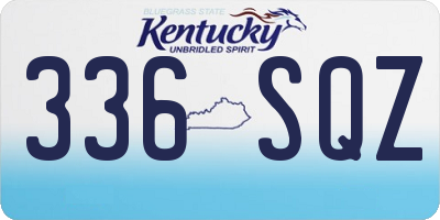 KY license plate 336SQZ