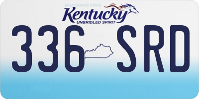 KY license plate 336SRD