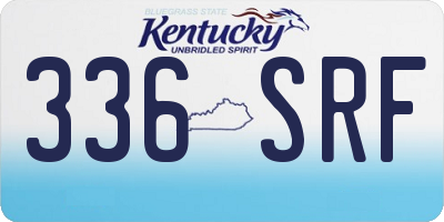 KY license plate 336SRF