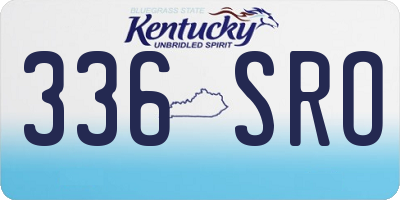KY license plate 336SRO