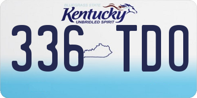 KY license plate 336TDO