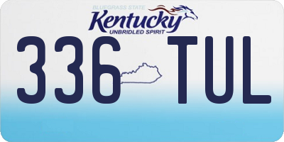 KY license plate 336TUL