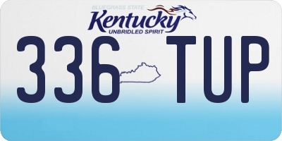 KY license plate 336TUP
