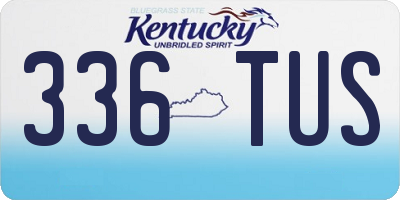 KY license plate 336TUS