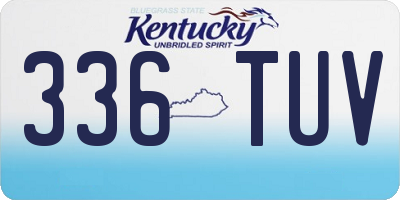 KY license plate 336TUV