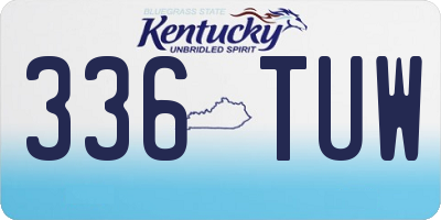 KY license plate 336TUW