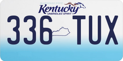 KY license plate 336TUX